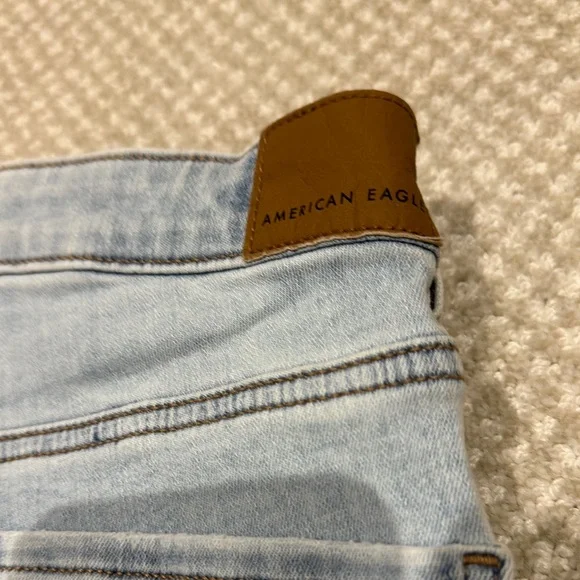 American Eagle Outfitters High Rise Blue Jeans Distressed Denim - Picture 8 of 10